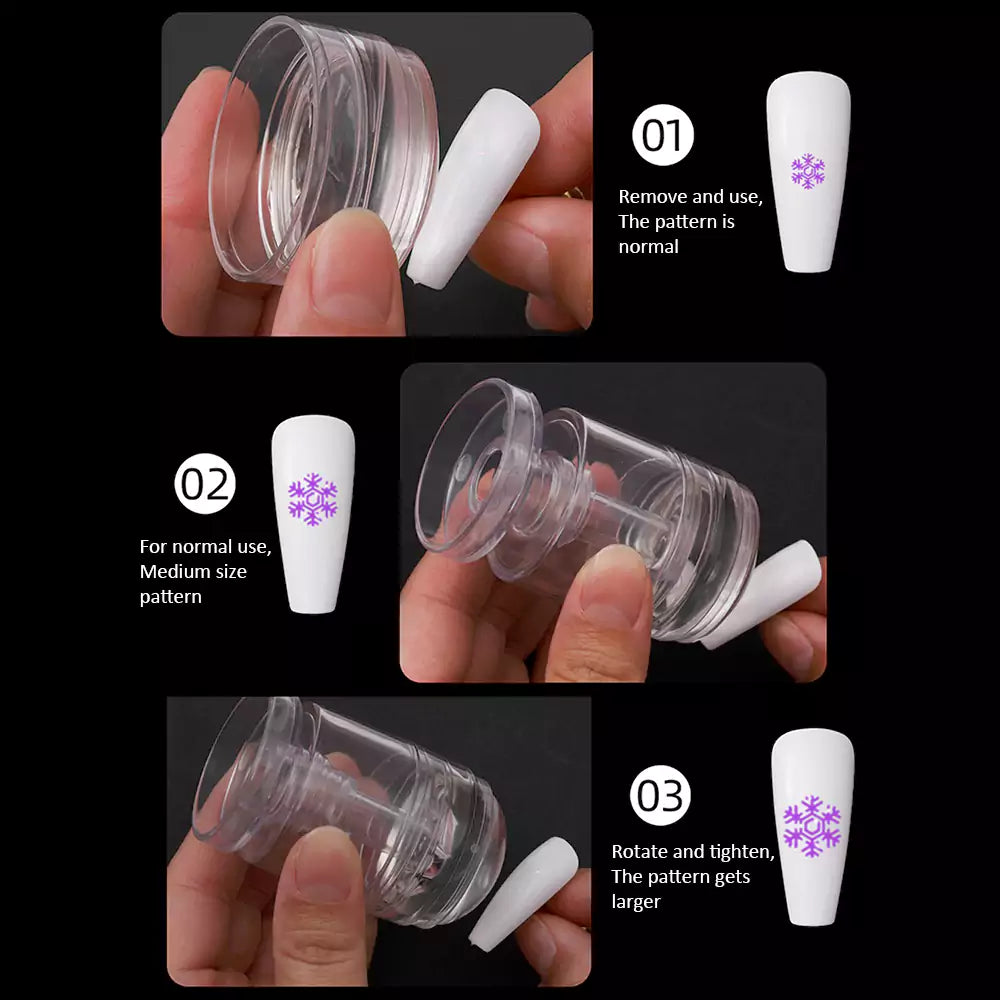 Rotatable Resize Pattern Silicone Gel Nail Art Stamper