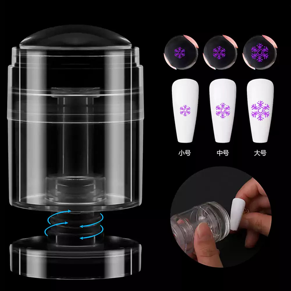 Rotatable Resize Pattern Silicone Gel Nail Art Stamper